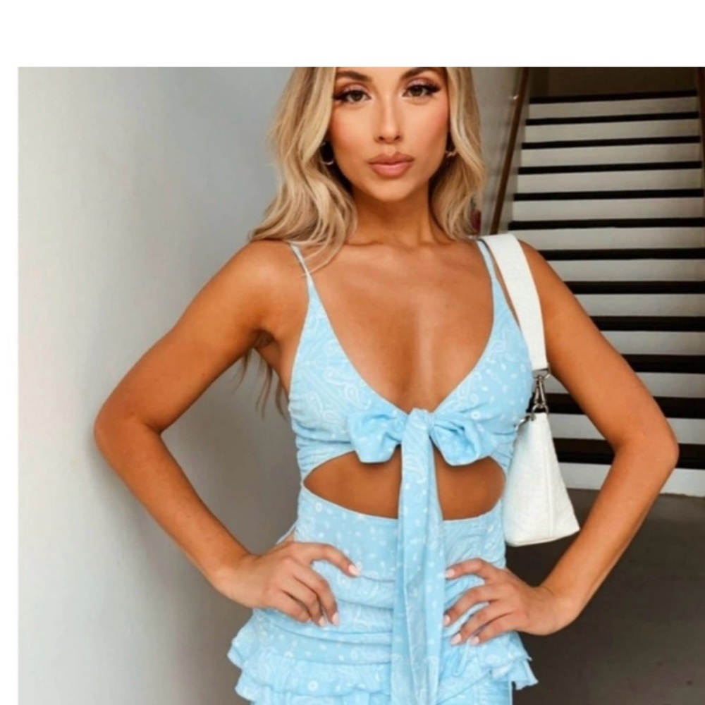 NWOT Tiger Mist Light Blue Mini Dress
